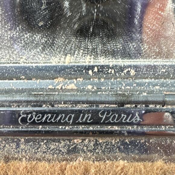 Vintage Bourjois Silver Tone Art Deco Compact Evening in Paris Vanity - Picture 8 of 9